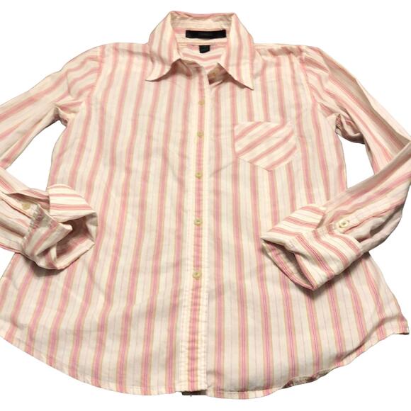 Express  Striped Blouse Woman Size XS Button Down Long Sleeves Office Preppy - Picture 3 of 7